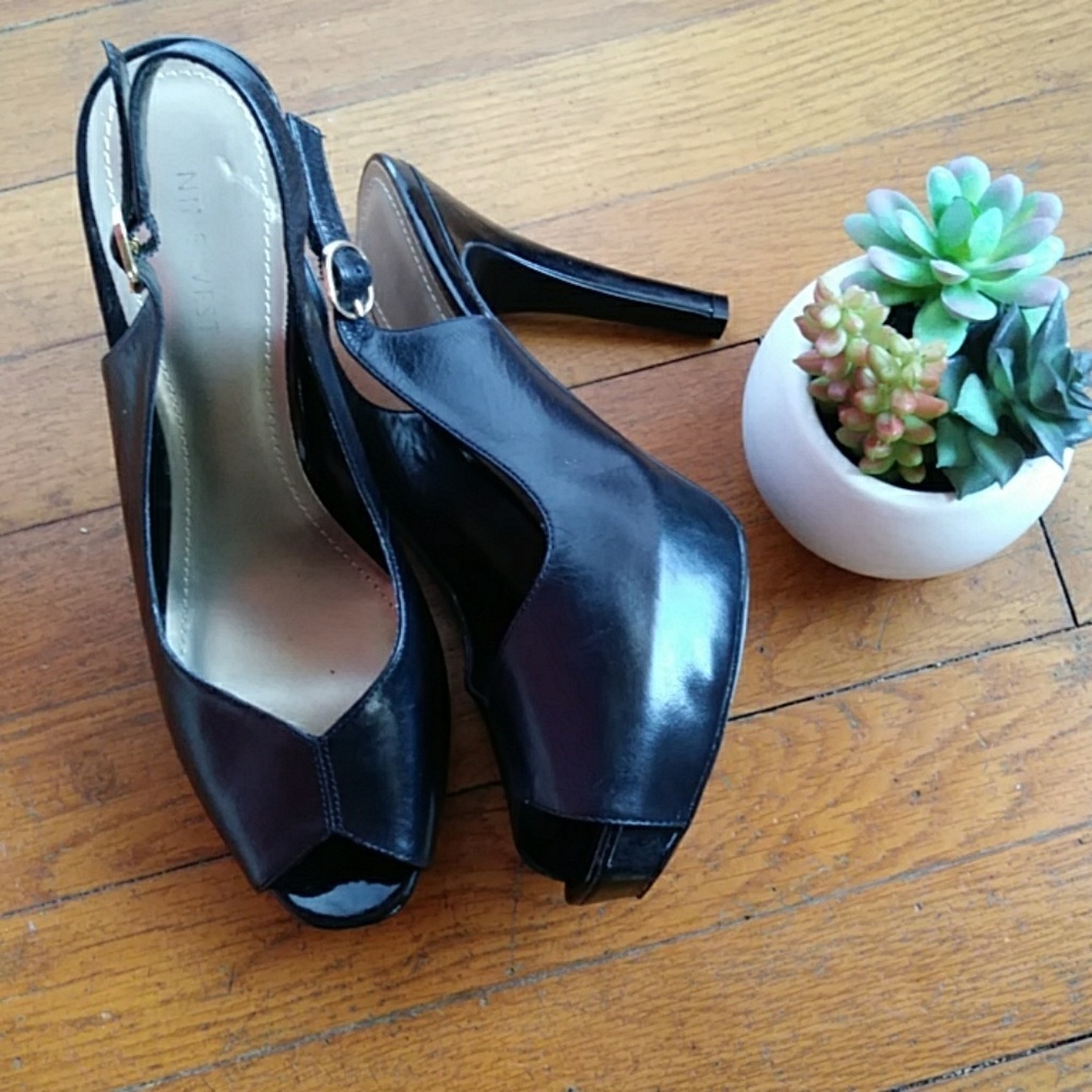 NINE WEST Sling Back Open Toe Heels